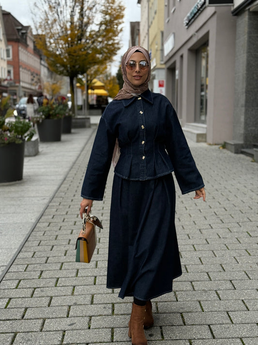 Meri Store Denim‑Zweiteiler – Dunkelblau