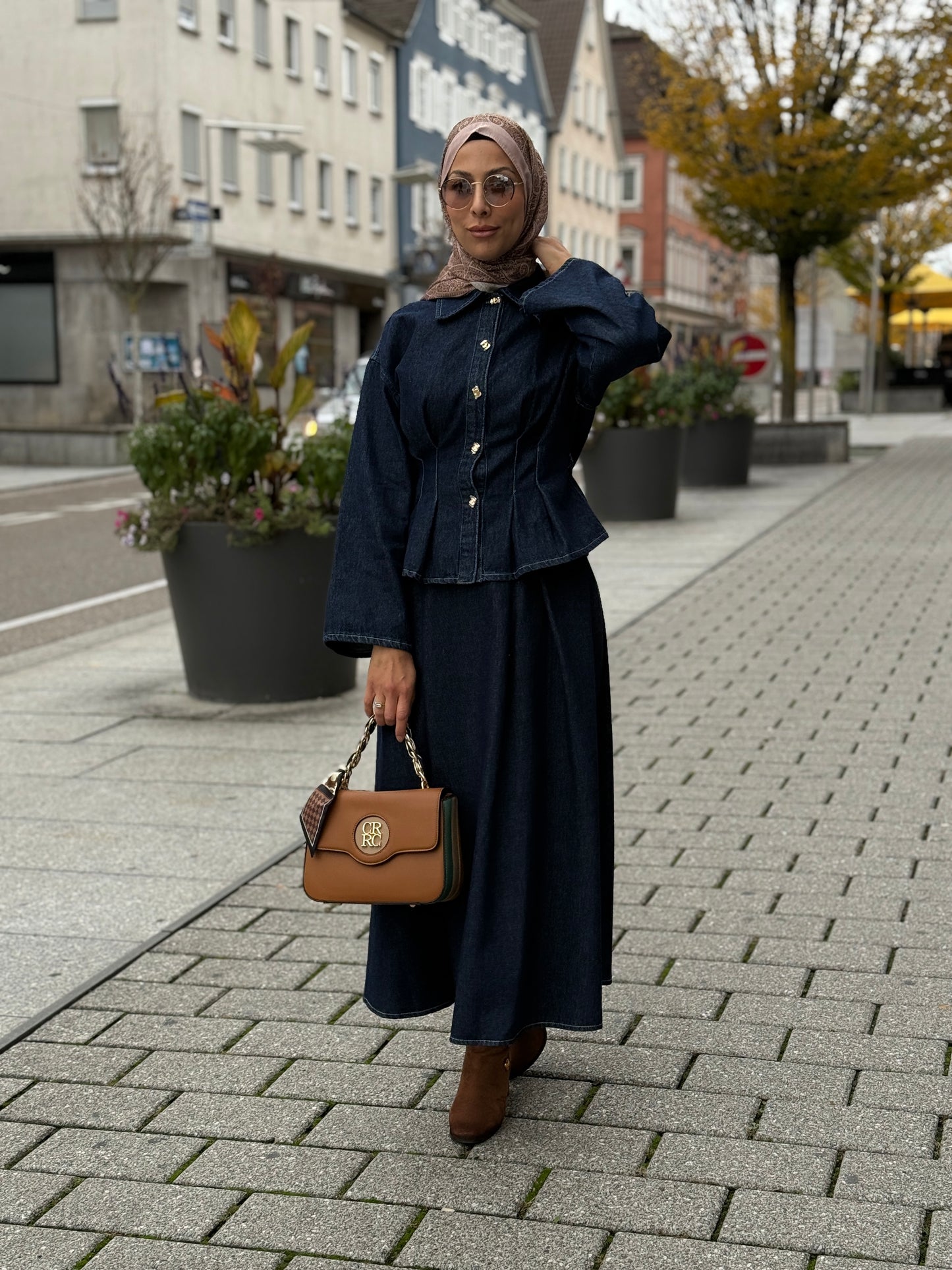 Meri Store Denim‑Zweiteiler – Dunkelblau