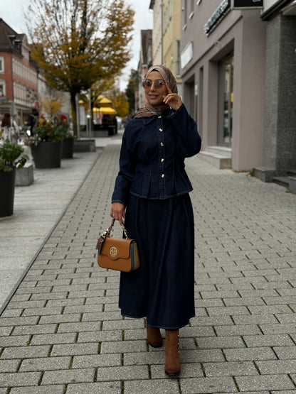 Meri Store Denim‑Zweiteiler – Dunkelblau