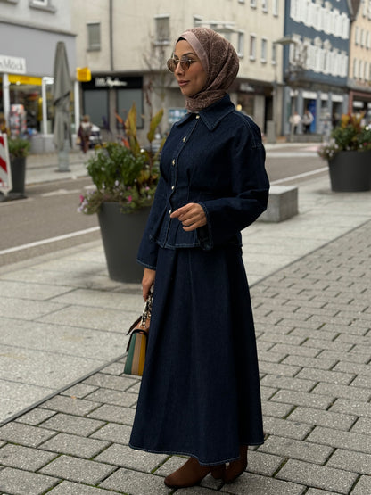 Meri Store Denim‑Zweiteiler – Dunkelblau